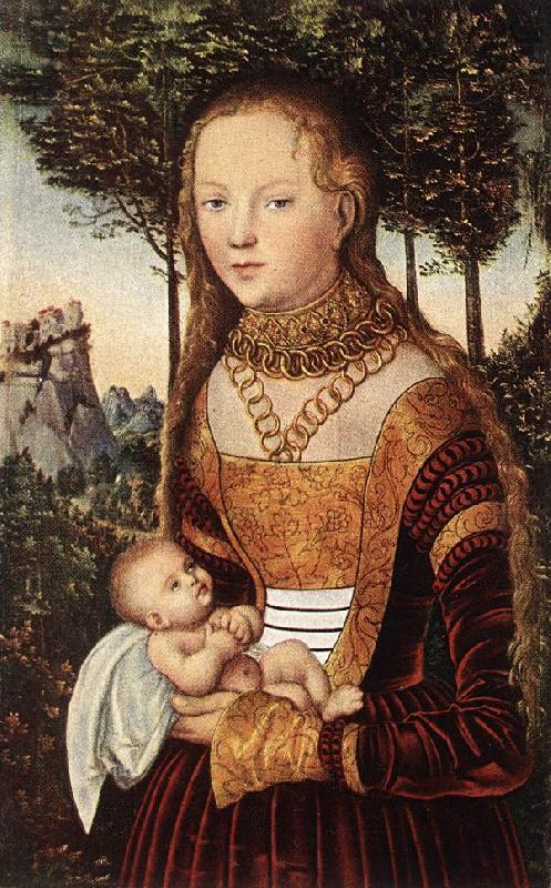 CRANACH, Lucas the Elder Young Mother with Child dfhd china oil painting image